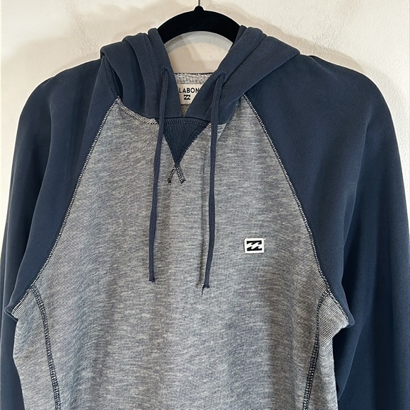 Billabong Vintage Surfer Skater Fleece Pullover Men’s Size L Blue White Hoodie - Picture 2 of 15